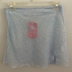 Elsie & Fred blue iridescent mesh miniskirt. Size 8. New with tags.